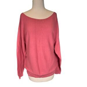BP Sweater Ribbed Long Sleeve Boat Neck Cozy Oversized Light Pink Size Small